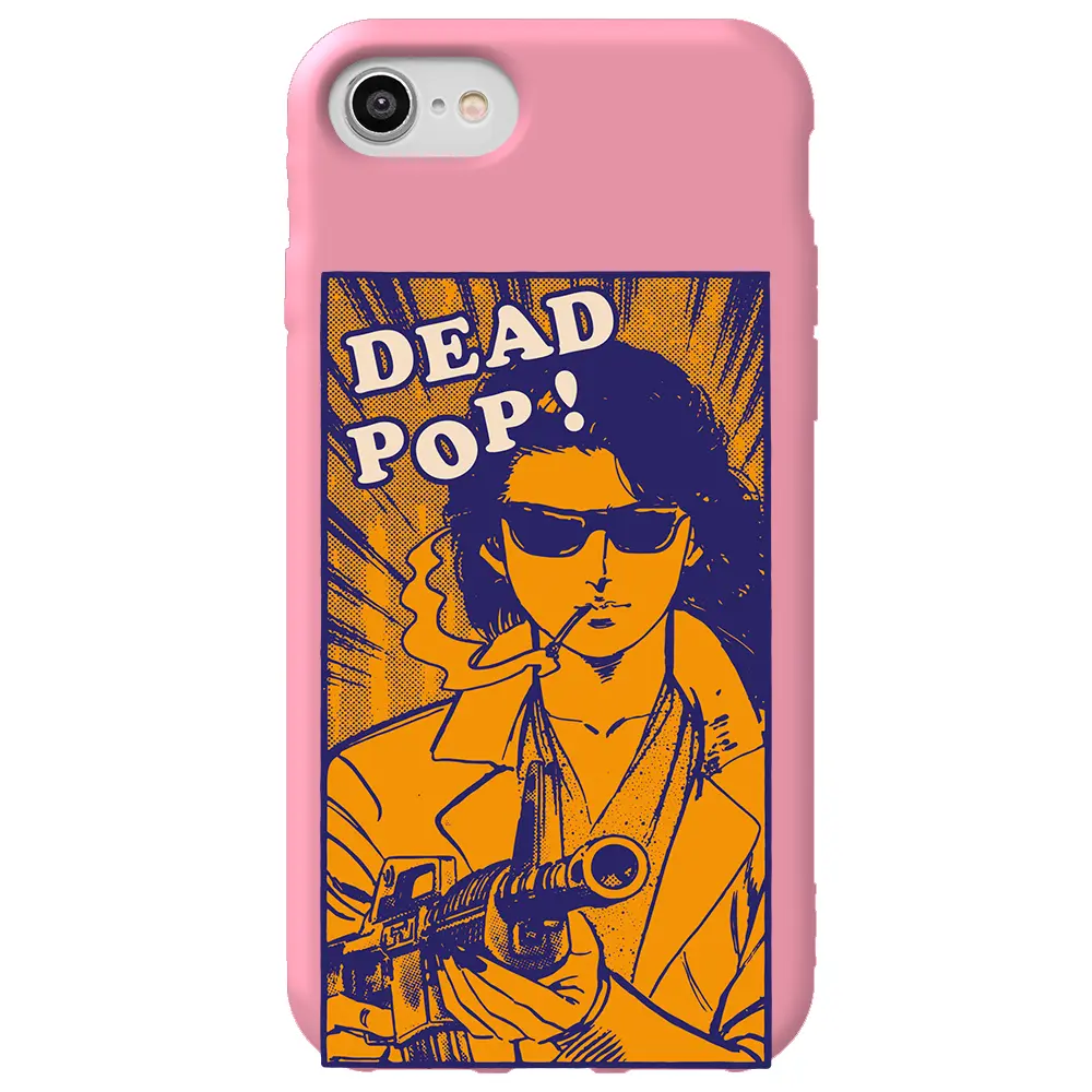Apple iPhone SE 2020 Pembe Renkli Silikon Telefon Kılıfı - Dead Pop