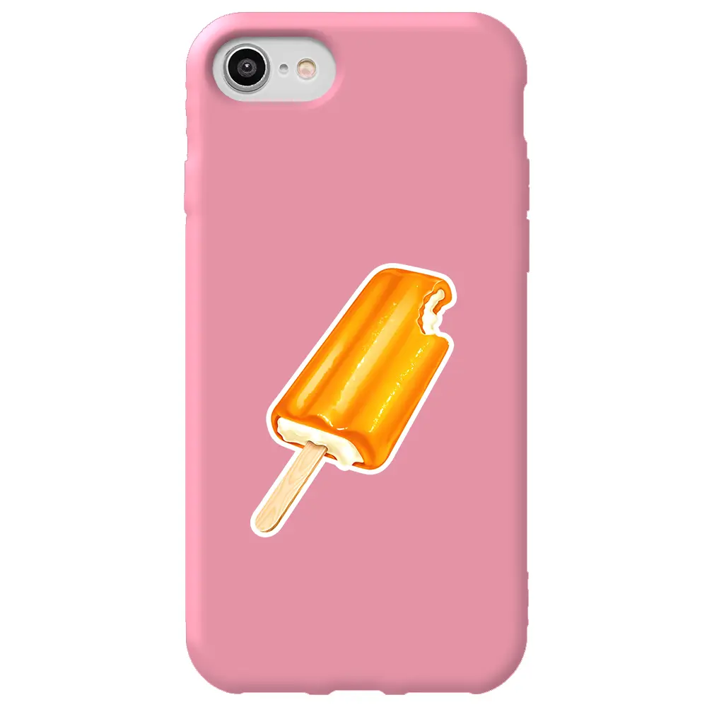 Apple iPhone SE 2020 Pembe Renkli Silikon Telefon Kılıfı - Dondurma