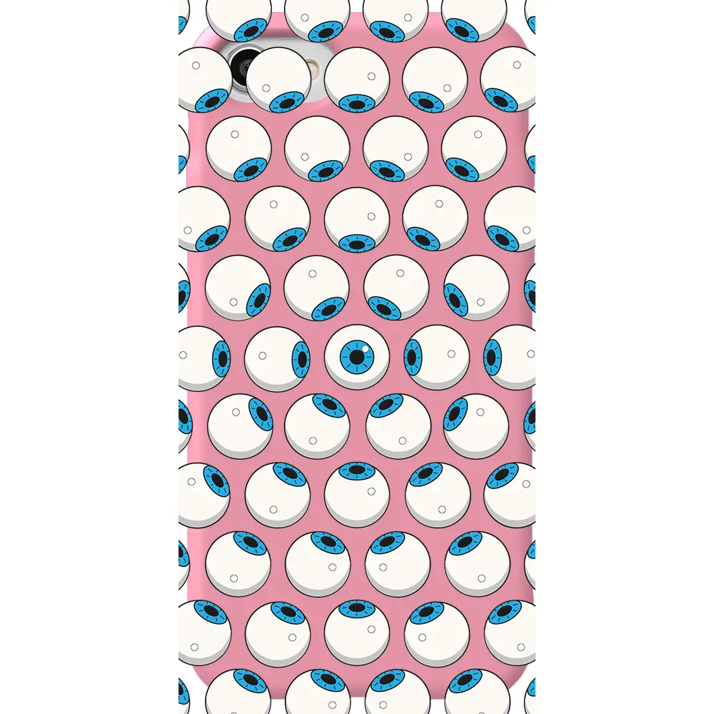 Apple iPhone SE 2020 Pembe Renkli Silikon Telefon Kılıfı - Eyes On You 2