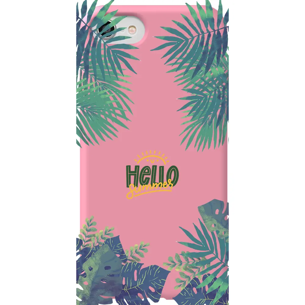 Apple iPhone SE 2020 Pembe Renkli Silikon Telefon Kılıfı - Hello Summer