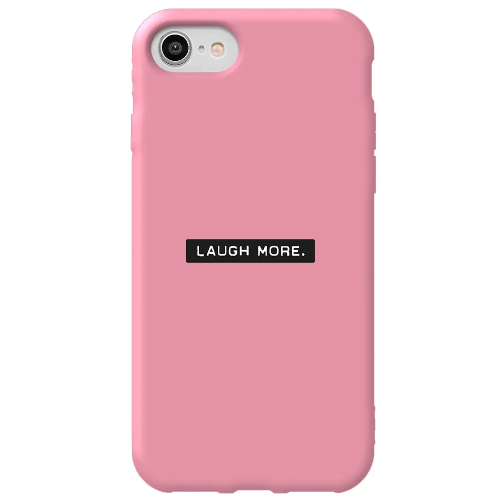 Apple iPhone SE 2020 Pembe Renkli Silikon Telefon Kılıfı - Laugh More
