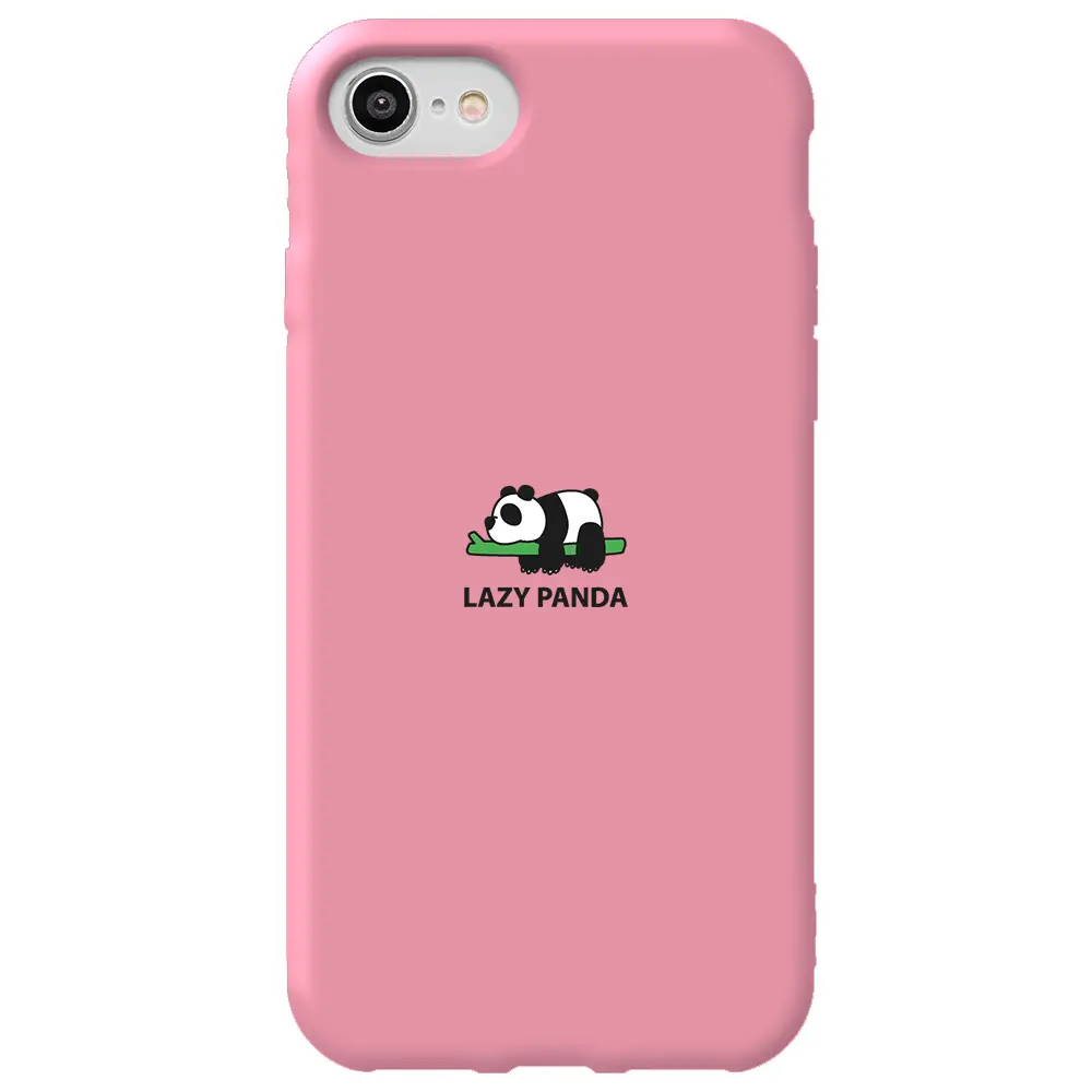 Apple iPhone SE 2020 Pembe Renkli Silikon Telefon Kılıfı - Lazy Panda