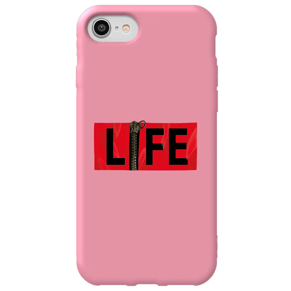 Apple iPhone SE 2020 Pembe Renkli Silikon Telefon Kılıfı - Life