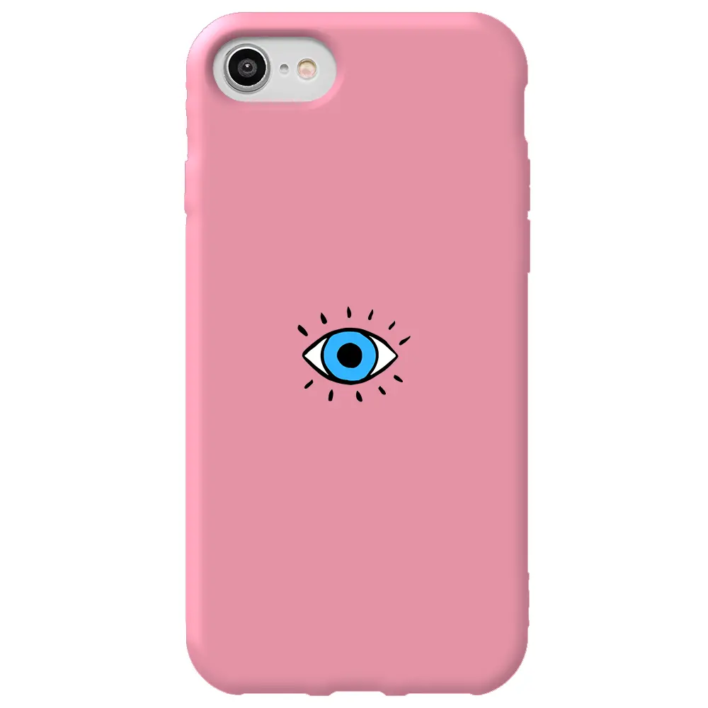 Apple iPhone SE 2020 Pembe Renkli Silikon Telefon Kılıfı - One Eye