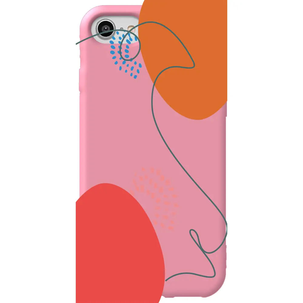Apple iPhone SE 2020 Pembe Renkli Silikon Telefon Kılıfı - Sade Şekil 2