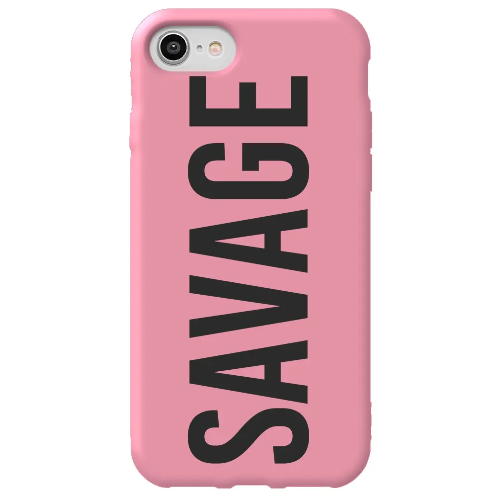 Apple iPhone SE 2020 Pembe Renkli Silikon Telefon Kılıfı - Savage