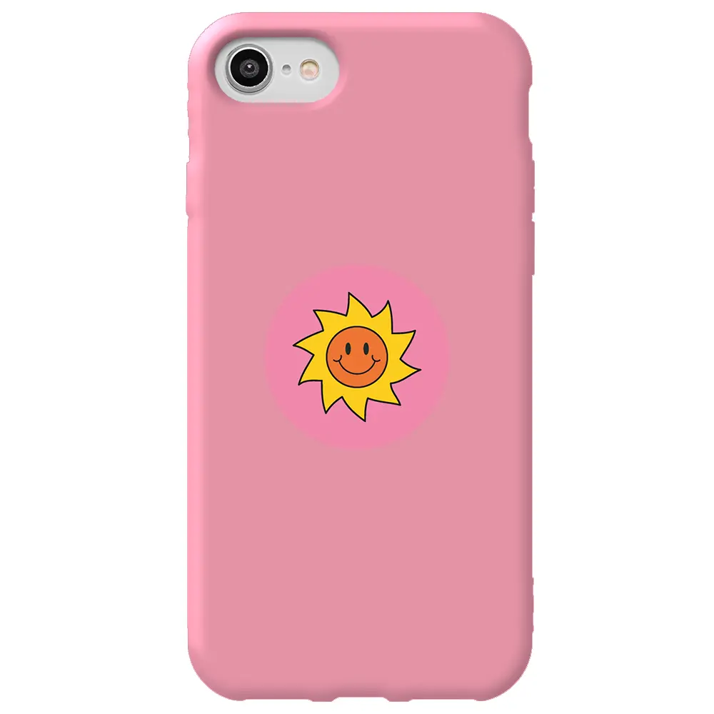 Apple iPhone SE 2020 Pembe Renkli Silikon Telefon Kılıfı - Sun