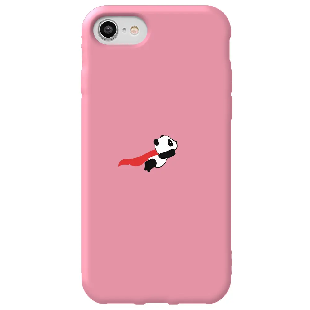 Apple iPhone SE 2020 Pembe Renkli Silikon Telefon Kılıfı - Uçan Panda