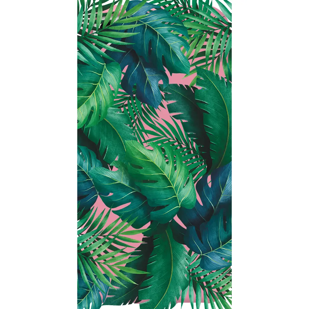 Apple iPhone SE 2020 Pembe Renkli Silikon Telefon Kılıfı - Yesil Tropikaller