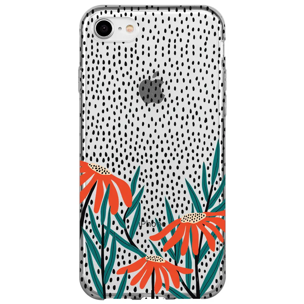 Apple iPhone SE 2020 Şeffaf Telefon Kılıfı - Ay Çiçeği