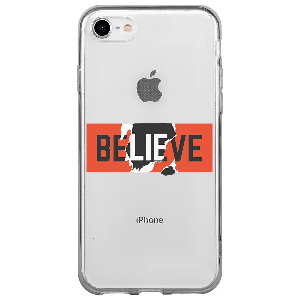 Apple iPhone SE 2020 Şeffaf Telefon Kılıfı - Believe
