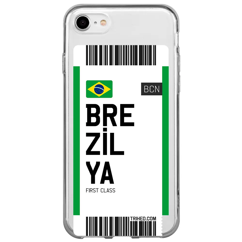 Apple iPhone SE 2020 Şeffaf Telefon Kılıfı - Brezilya Bileti