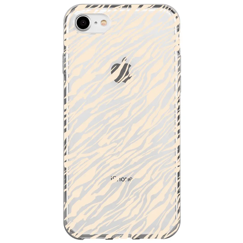 Apple iPhone SE 2020 Şeffaf Telefon Kılıfı - Capraz Zebra Gold