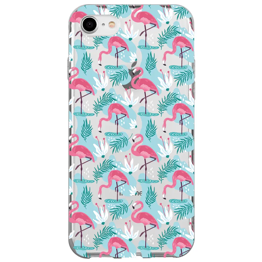 Apple iPhone SE 2020 Şeffaf Telefon Kılıfı - Cold Flamingo
