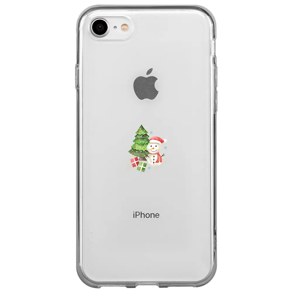 Apple iPhone SE 2020 Şeffaf Telefon Kılıfı - Cute Snowman
