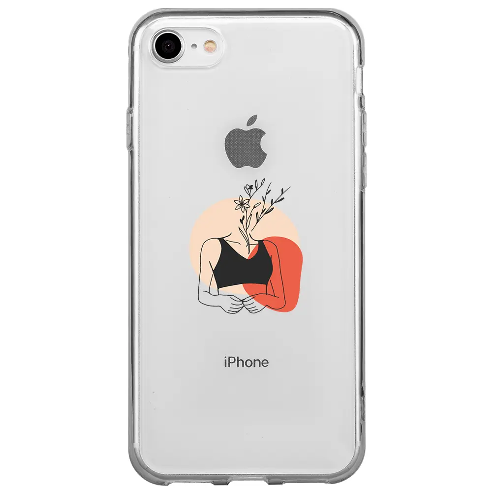 Apple iPhone SE 2020 Şeffaf Telefon Kılıfı - Flower Girl