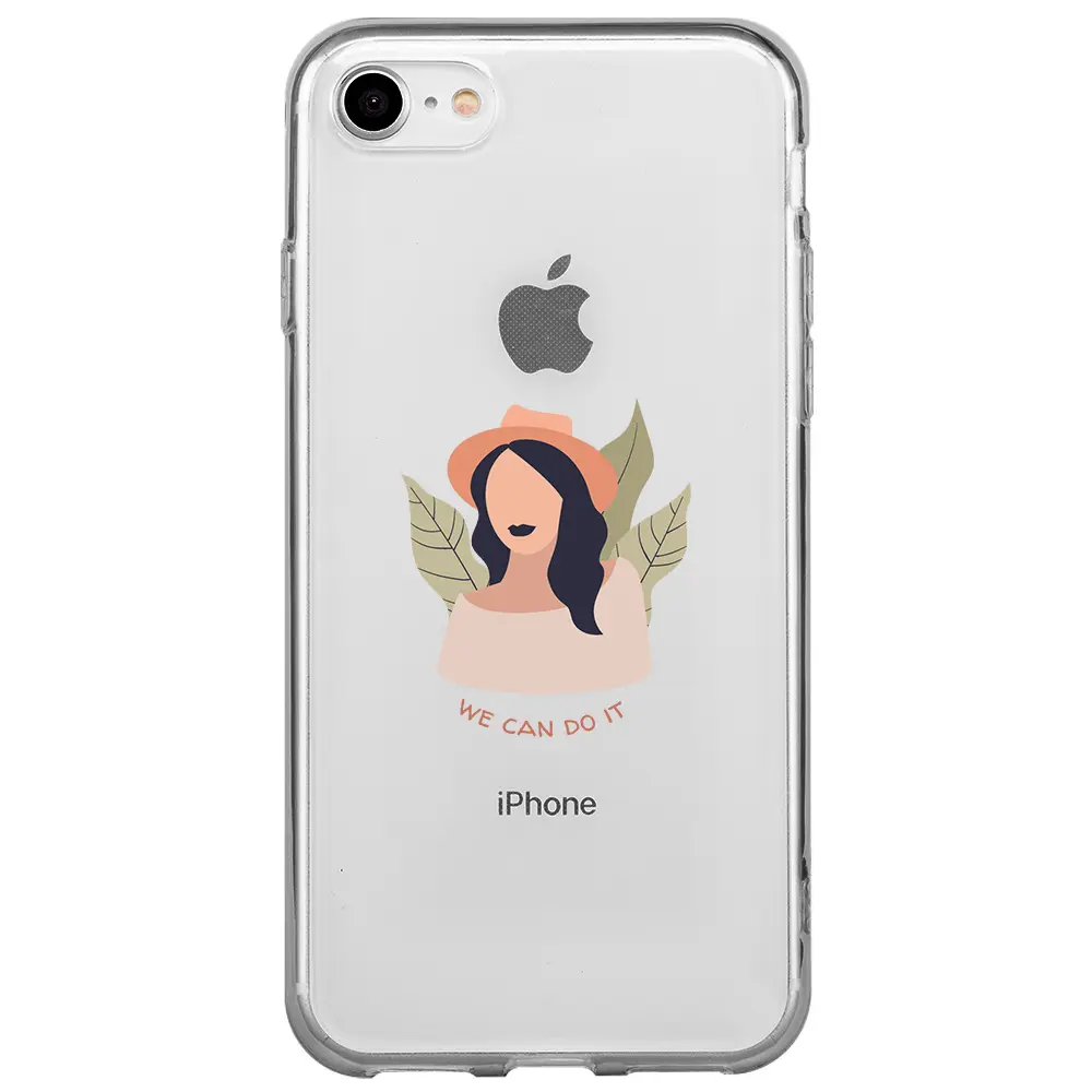 Apple iPhone SE 2020 Şeffaf Telefon Kılıfı - Girl Can