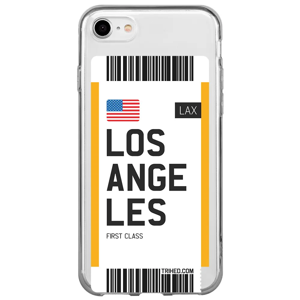 Apple iPhone SE 2020 Şeffaf Telefon Kılıfı - Los Angeles Bileti