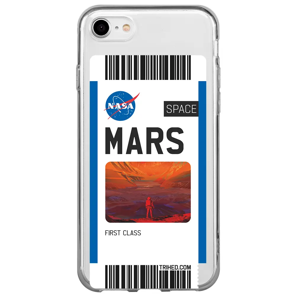 Apple iPhone SE 2020 Şeffaf Telefon Kılıfı - Mars Bileti