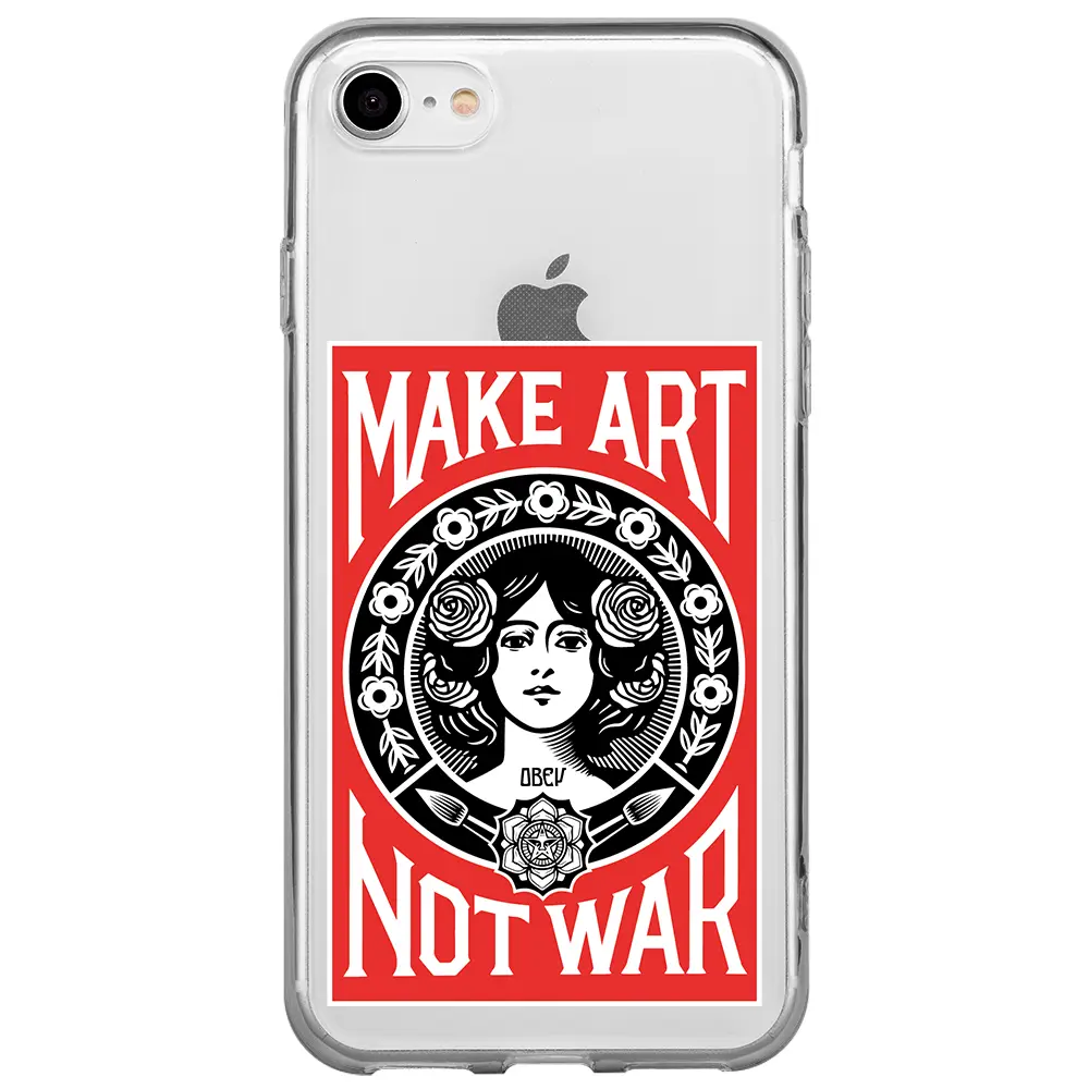 Apple iPhone SE 2020 Şeffaf Telefon Kılıfı - Obey Make Love