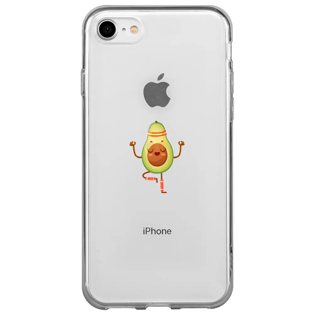 Apple iPhone SE 2020 Şeffaf Telefon Kılıfı - Peaceful Avokado