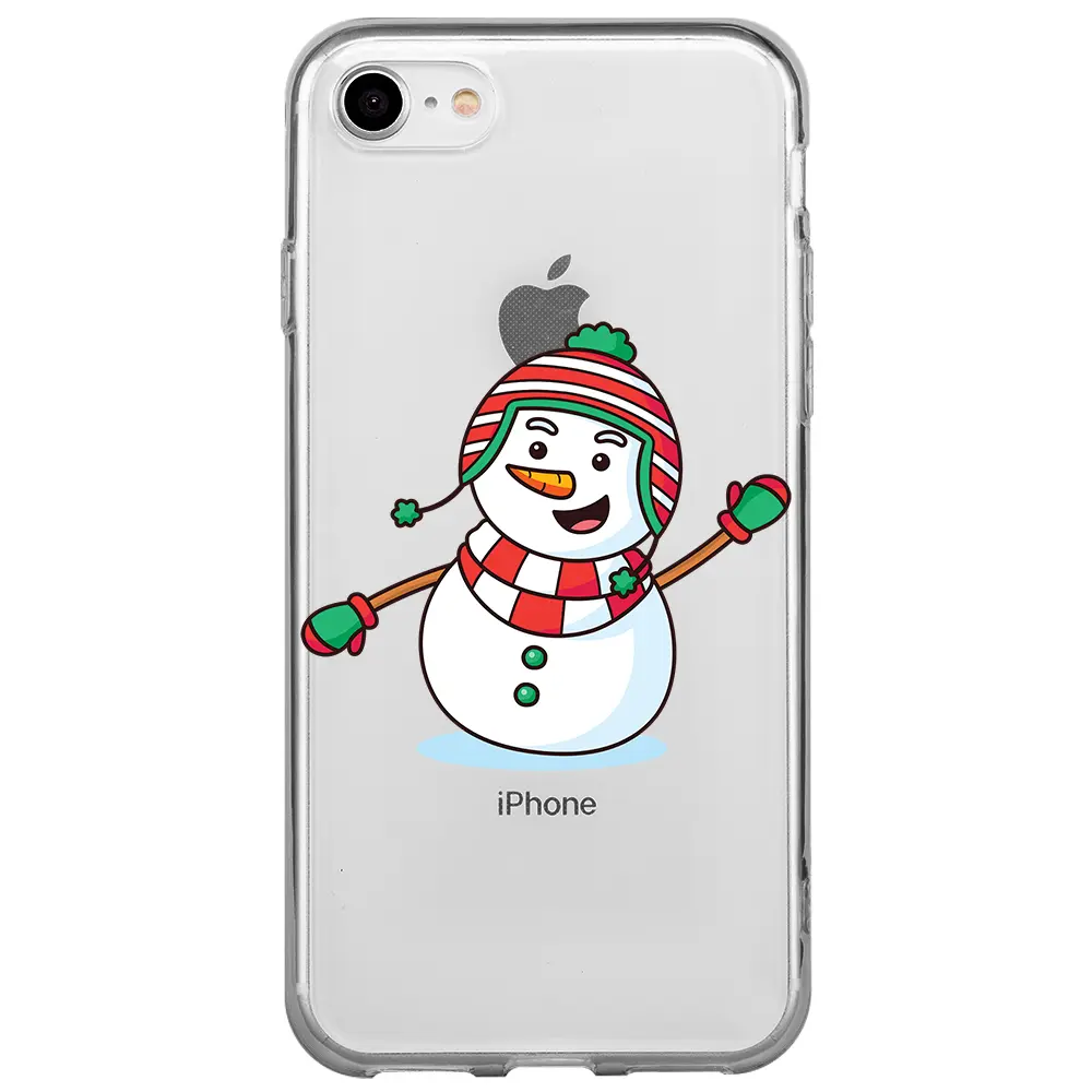 Apple iPhone SE 2020 Şeffaf Telefon Kılıfı - Snowman 2
