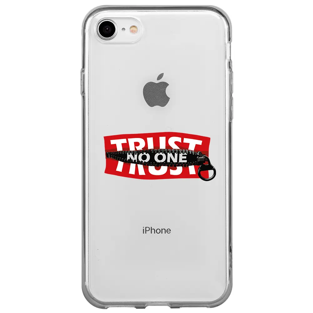 Apple iPhone SE 2020 Şeffaf Telefon Kılıfı - Trust No One