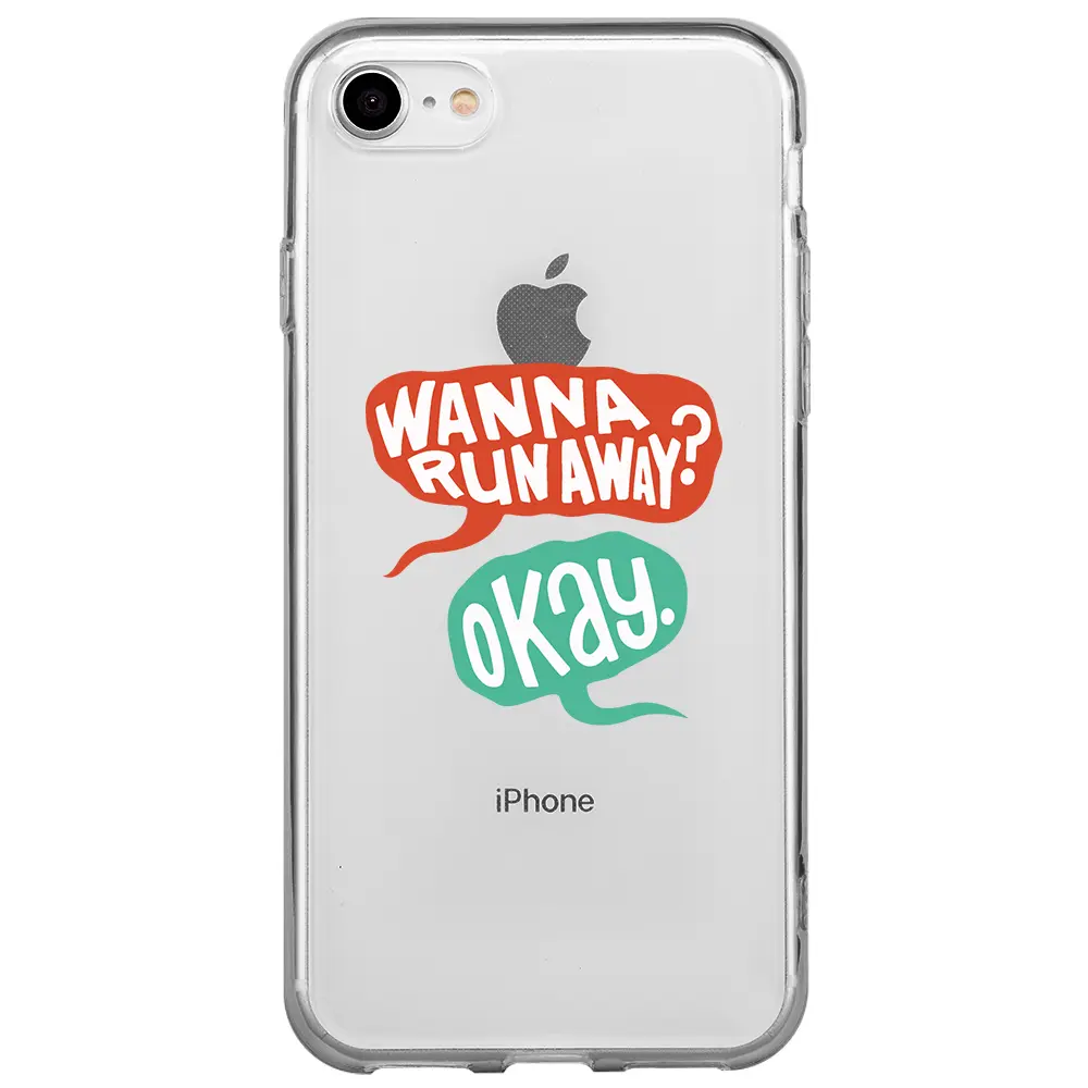 Apple iPhone SE 2020 Şeffaf Telefon Kılıfı - Wanna Run Away?