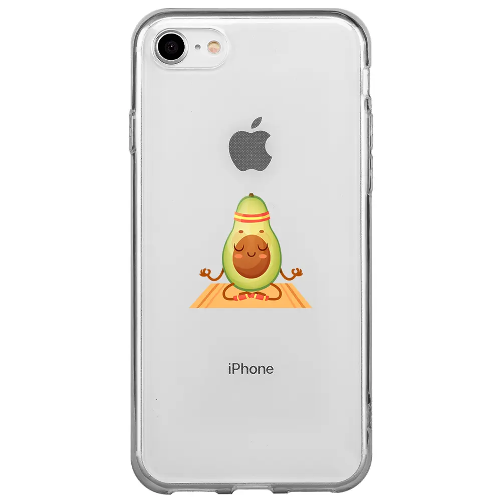 Apple iPhone SE 2020 Şeffaf Telefon Kılıfı - Yogacado Avokado