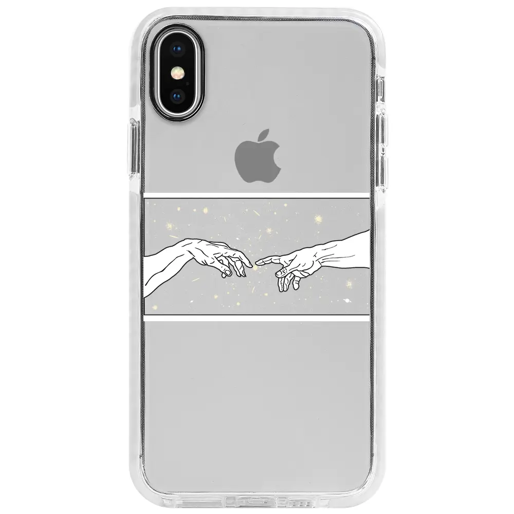 Apple iPhone X Beyaz Impact Premium Telefon Kılıfı - Adem'in Yaratılışı 2