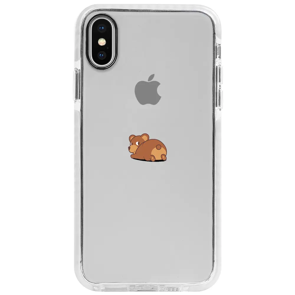 Apple iPhone X Beyaz Impact Premium Telefon Kılıfı - Bear