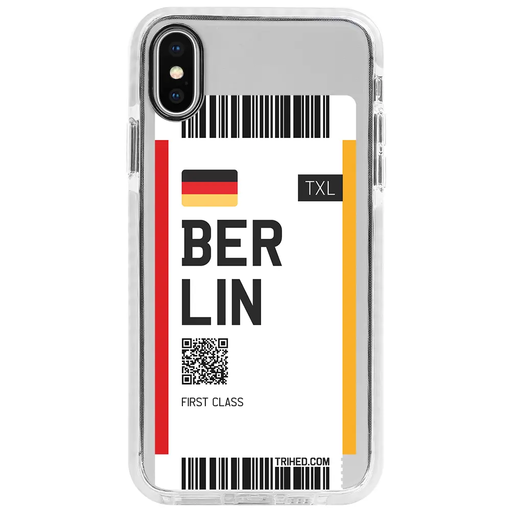 Apple iPhone X Beyaz Impact Premium Telefon Kılıfı - Berlin Bileti