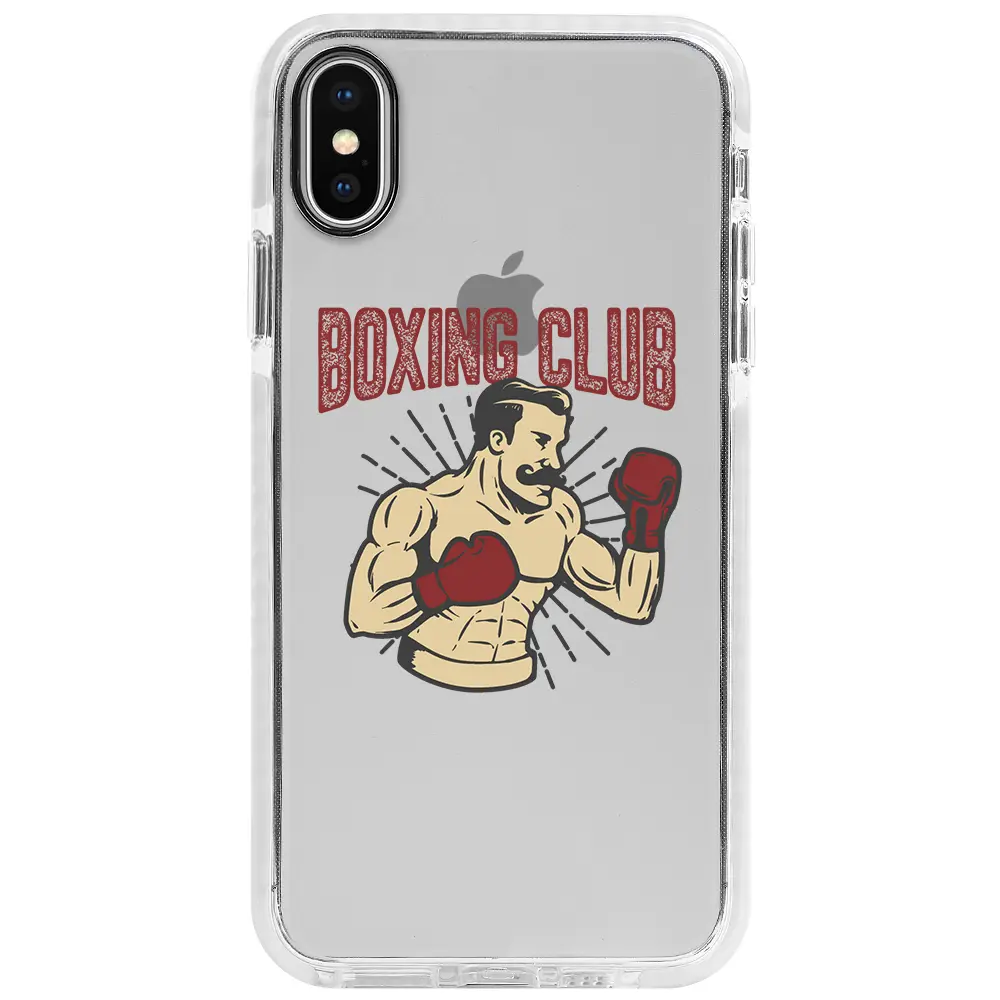 Apple iPhone X Beyaz Impact Premium Telefon Kılıfı - Boxing Club