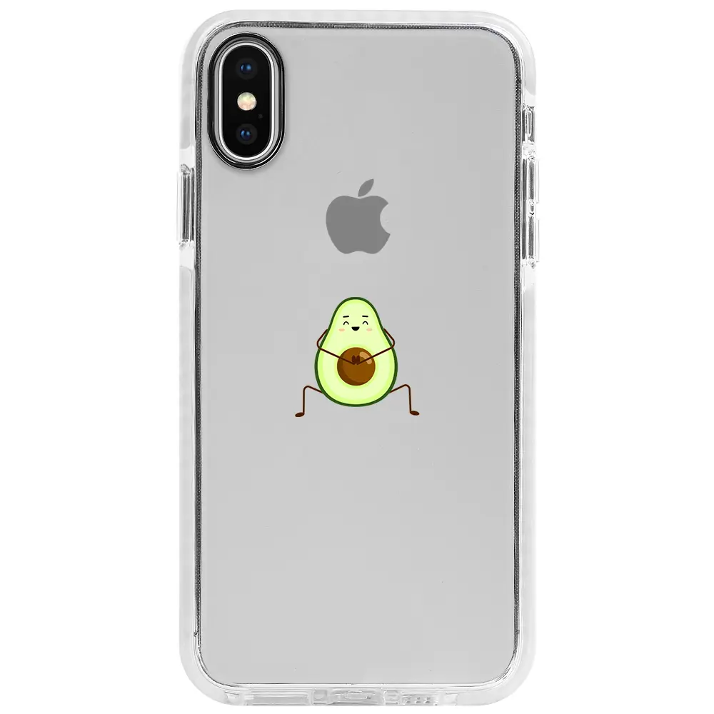 Apple iPhone X Beyaz Impact Premium Telefon Kılıfı - Cute Avokado