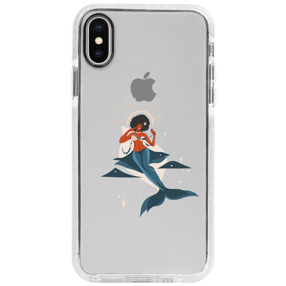 Apple iPhone X Beyaz Impact Premium Telefon Kılıfı - Deniz Kızı