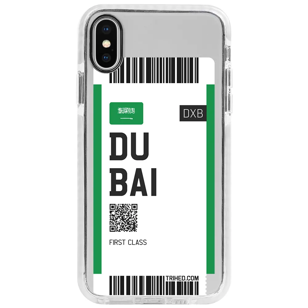 Apple iPhone X Beyaz Impact Premium Telefon Kılıfı - Dubai Bileti
