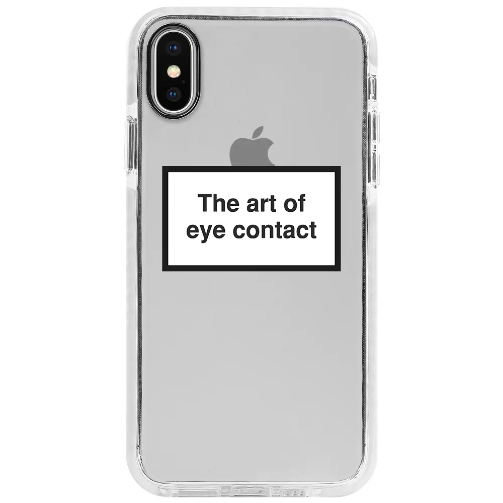 Apple iPhone X Beyaz Impact Premium Telefon Kılıfı - Eye Contact