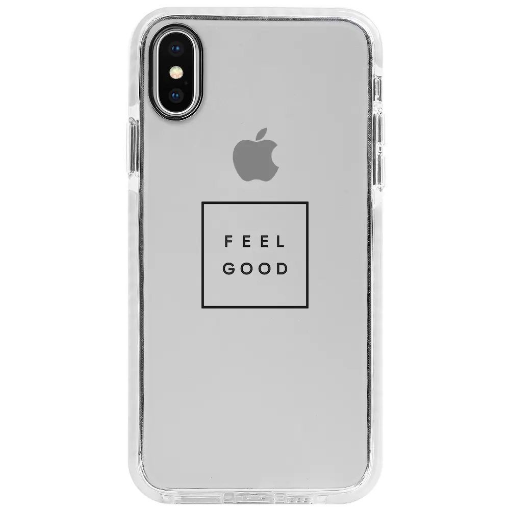 Apple iPhone X Beyaz Impact Premium Telefon Kılıfı - Feel Good