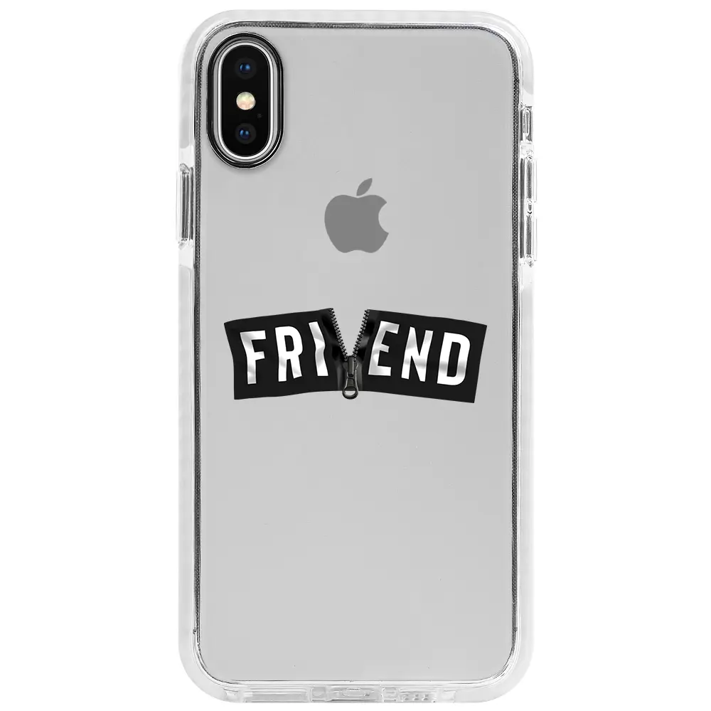 Apple iPhone X Beyaz Impact Premium Telefon Kılıfı - Friend