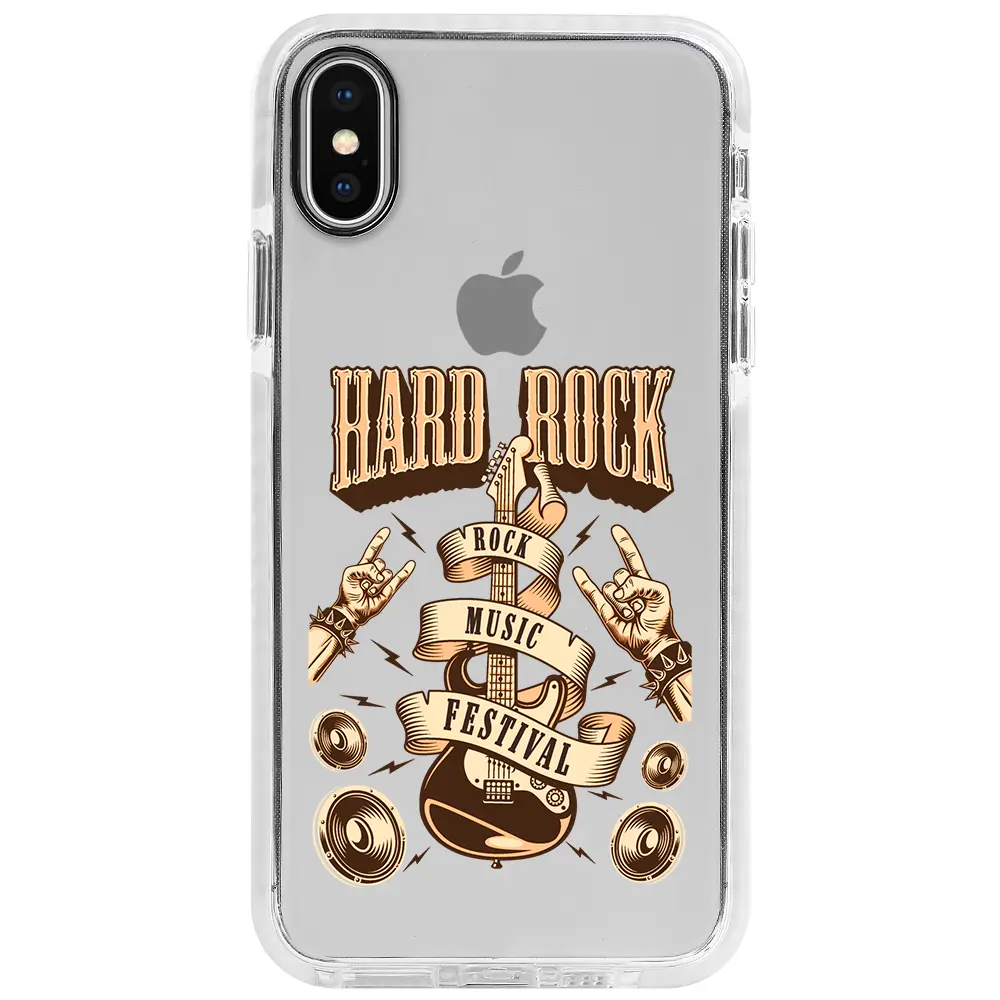 Apple iPhone X Beyaz Impact Premium Telefon Kılıfı - Hard Rock