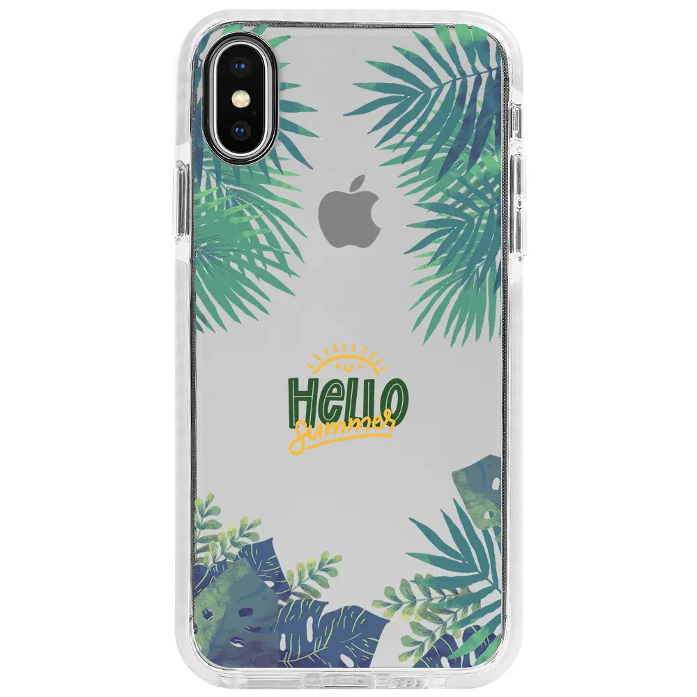 Apple iPhone X Beyaz Impact Premium Telefon Kılıfı - Hello Summer