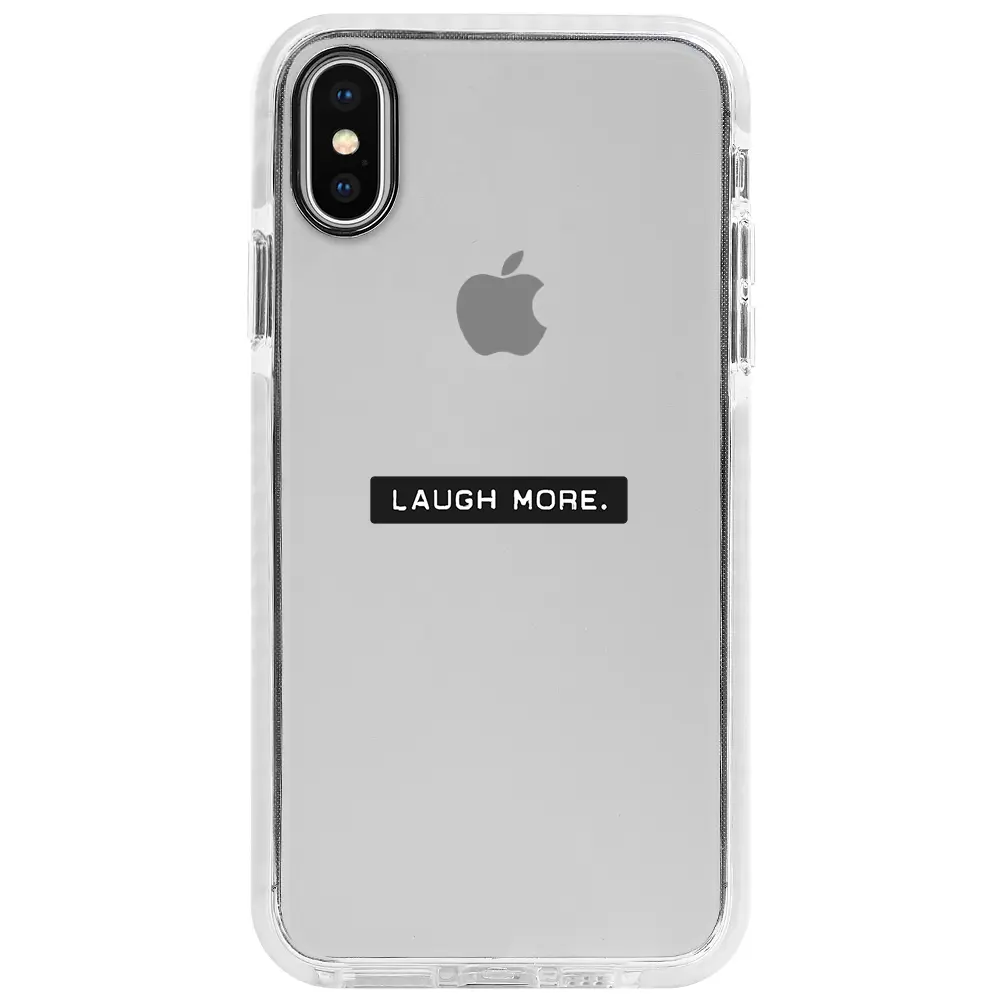 Apple iPhone X Beyaz Impact Premium Telefon Kılıfı - Laugh More