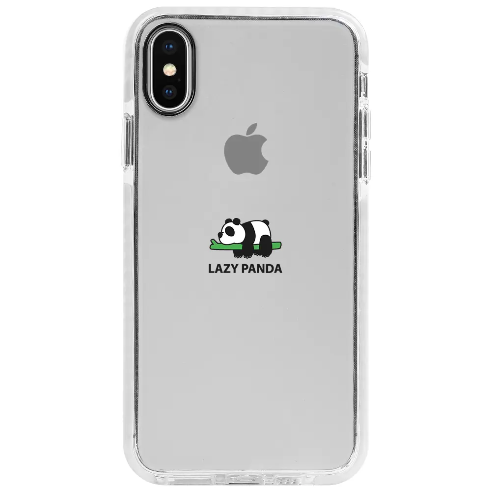 Apple iPhone X Beyaz Impact Premium Telefon Kılıfı - Lazy Panda