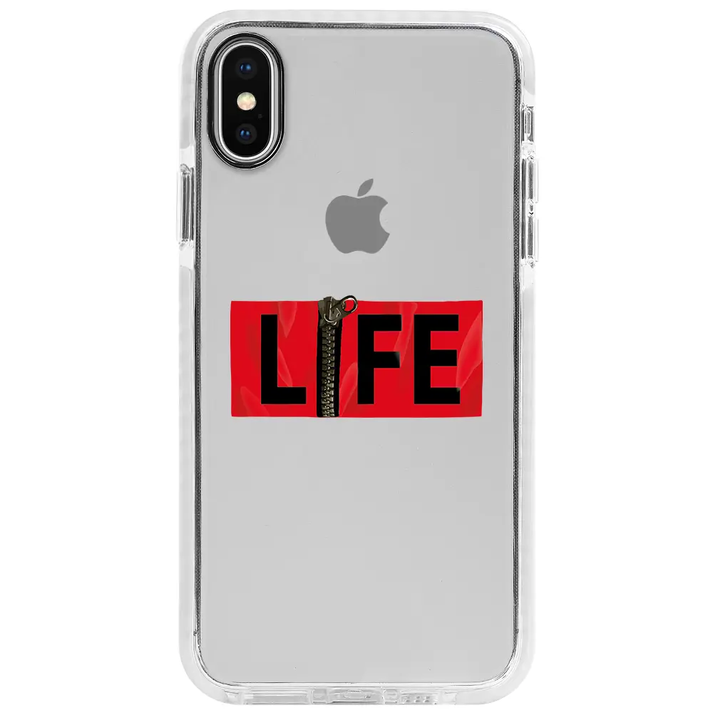 Apple iPhone X Beyaz Impact Premium Telefon Kılıfı - Life