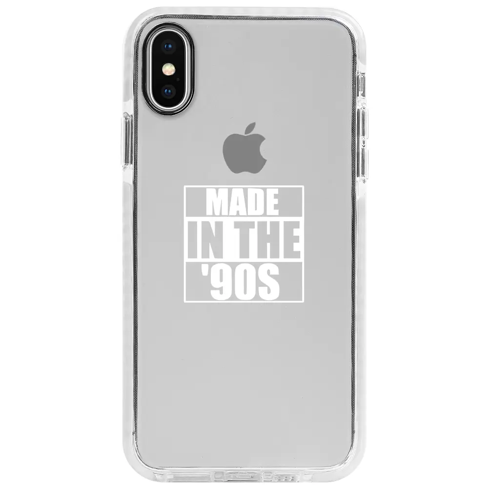 Apple iPhone X Beyaz Impact Premium Telefon Kılıfı - Made in the 90's