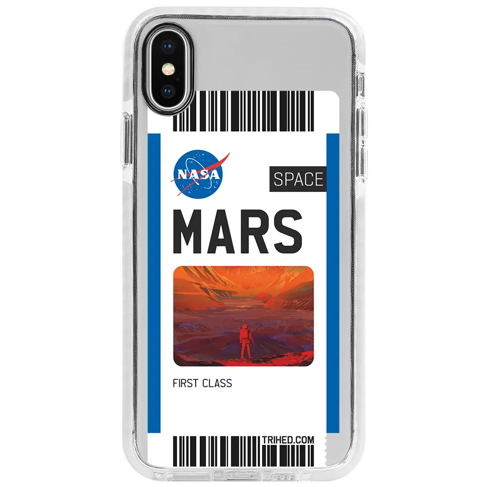 Apple iPhone X Beyaz Impact Premium Telefon Kılıfı - Mars Bileti