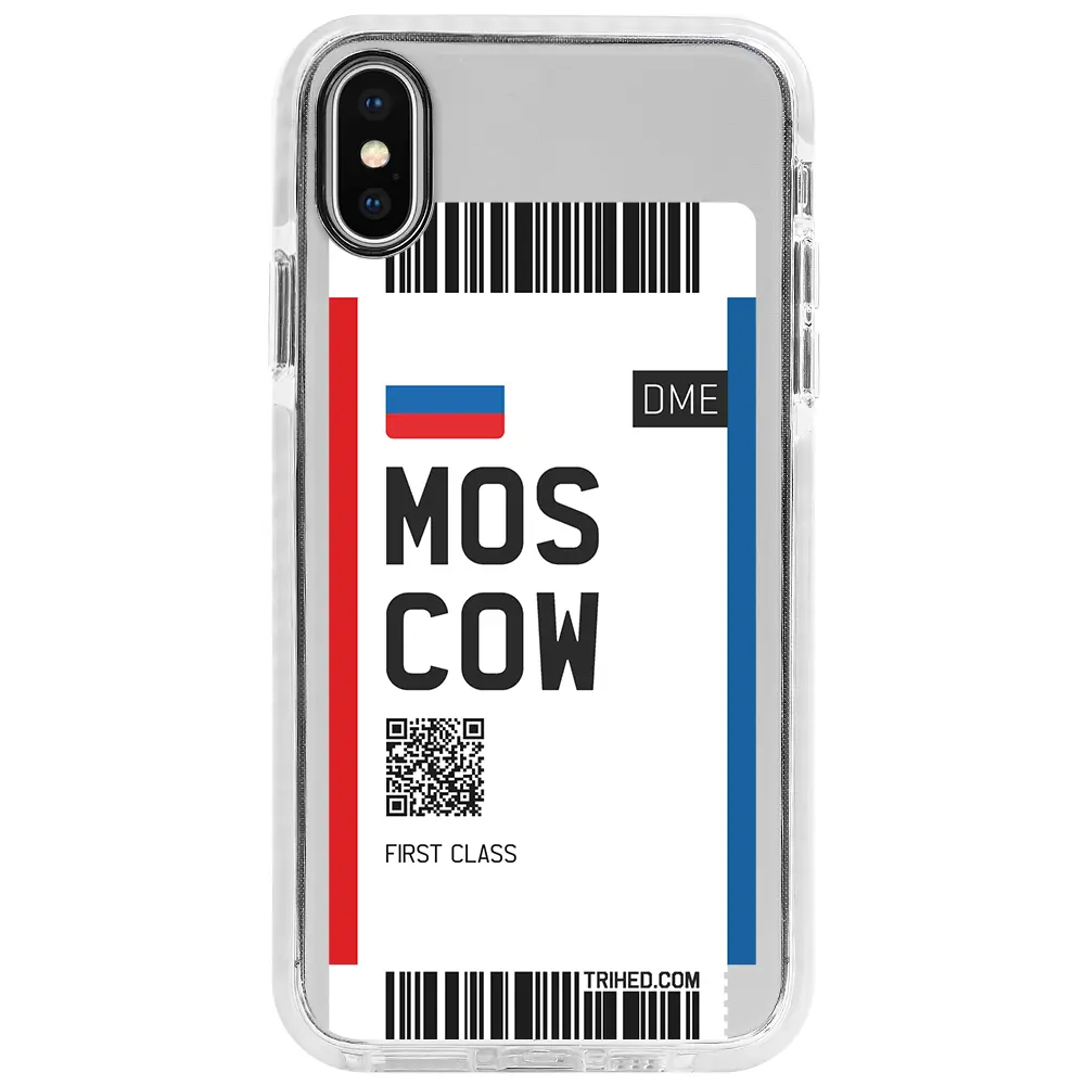 Apple iPhone X Beyaz Impact Premium Telefon Kılıfı - Moscow Bileti