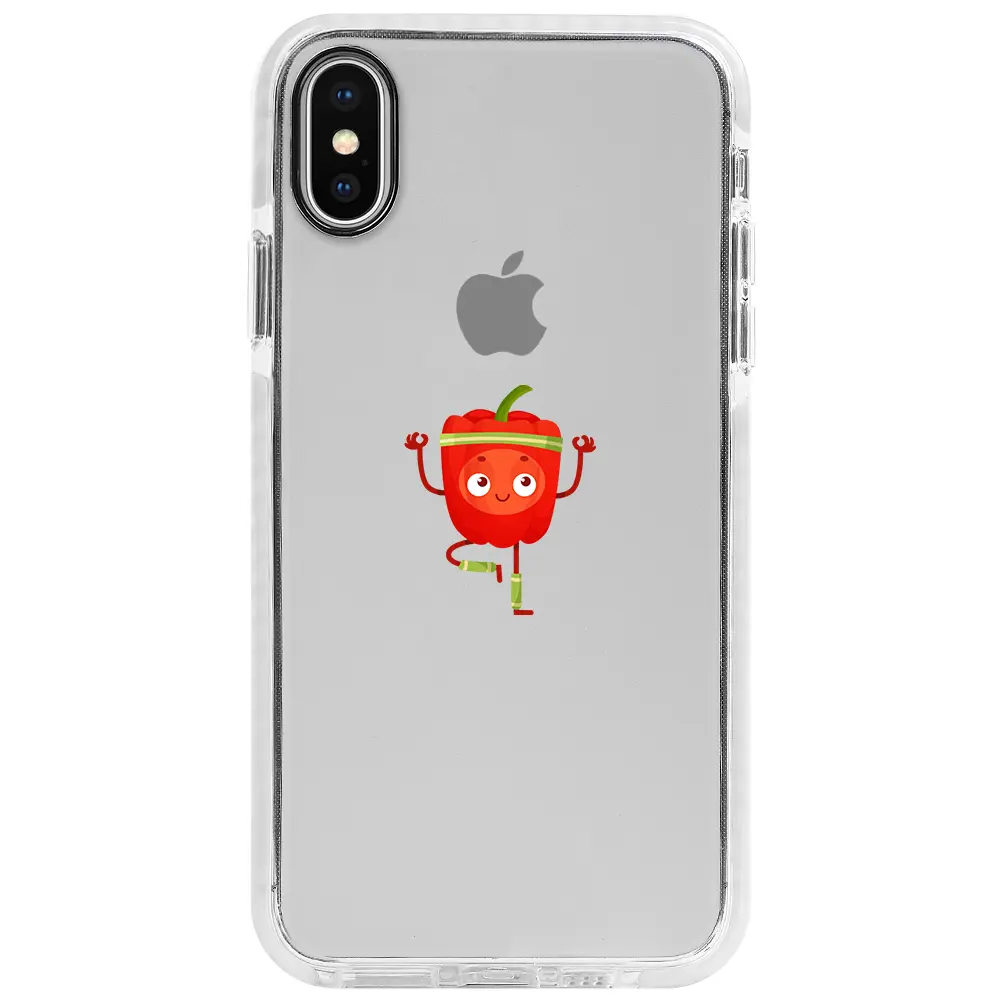 Apple iPhone X Beyaz Impact Premium Telefon Kılıfı - Mr. Pepper