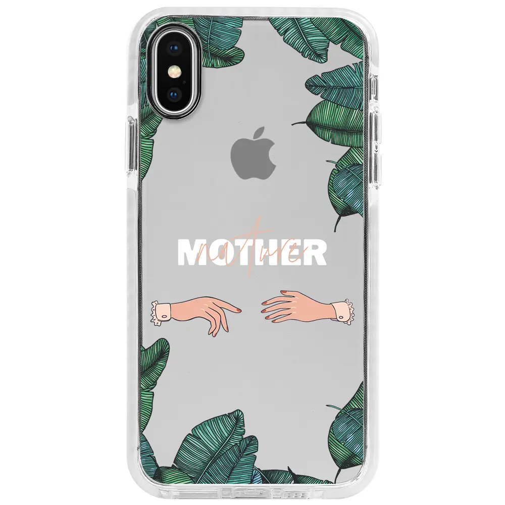 Apple iPhone X Beyaz Impact Premium Telefon Kılıfı - Nature Mother