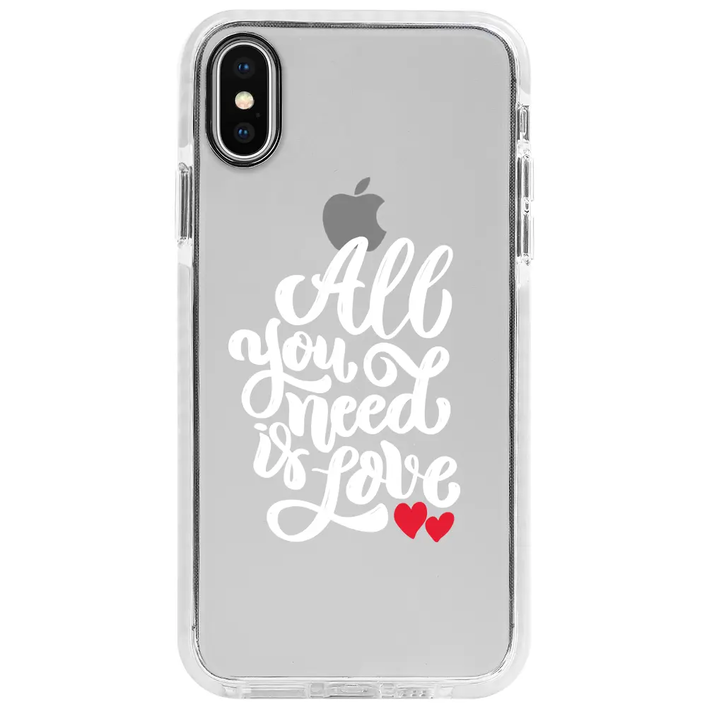 Apple iPhone X Beyaz Impact Premium Telefon Kılıfı - Need Love